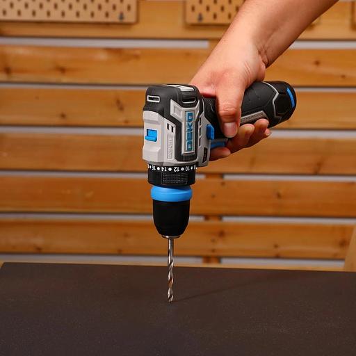 Дрель-шуруповерт Deko Loner 12V Pro аккум. патрон:быстрозажимной (кейс в комплекте) (085-1121) фото 6