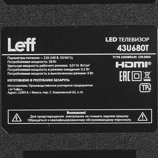 Телевизор LCD 43" LEFF 43U680T SALUT SMART 4K фото 10
