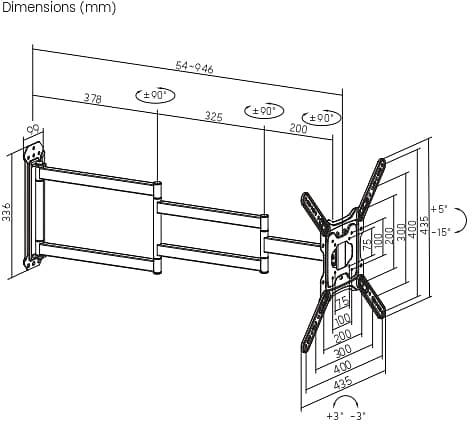 Кронштейн для телевизора Ultramounts UM959 черный 23"-65" макс.35кг настенный поворот и наклон фото 10