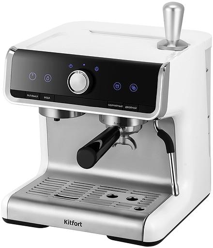Кофеварка рожковая Kitfort КТ-7170 2900Вт серебристый/черный фото 1