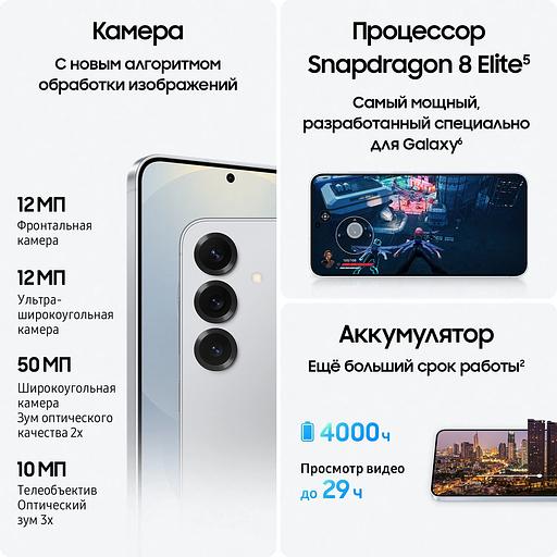 Смартфон Samsung SM-S931B Galaxy S25 256Gb 12Gb серый моноблок 3G 4G 2Sim 6.2" 1080x2340 Android 15 50Mpix 802.11 a/b/g/n/ac/ax/be NFC GPS GSM900/1800 GSM1900 TouchSc Protect фото 6