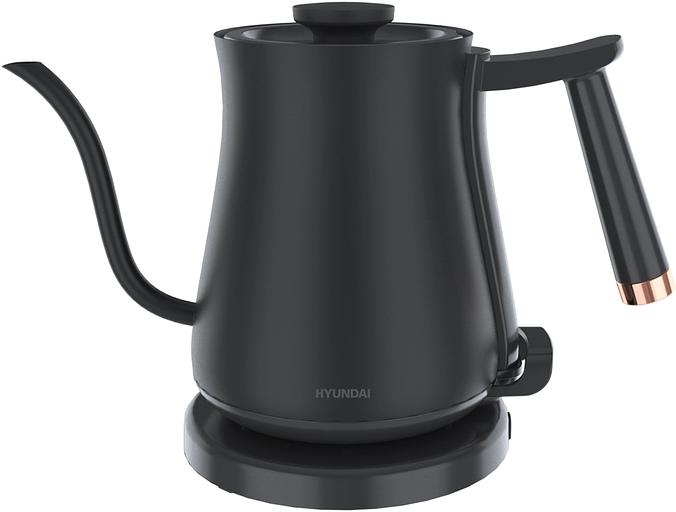 Чайник электрический Hyundai HYK-S5500 0.7л. 1000Вт черный/черный корпус: металл фото 1