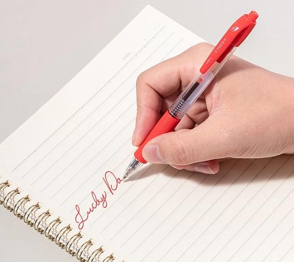 Ручка шариков. автоматическая Deli Every EQ60-RD прозрачный/красный d=0.7мм красн. черн. кругл. резин. манжета фото 2