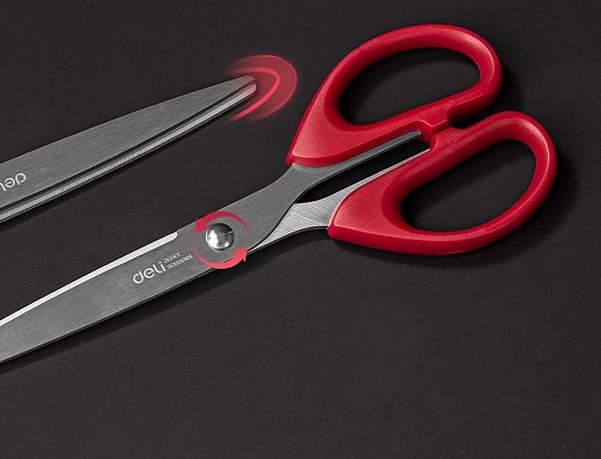Ножницы Deli EM610 офисные 180мм ручки пластиковые сталь ассорти чехол с европод. фото 3