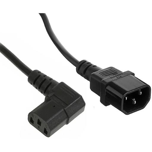 Exegate EX297743RUS Кабель питания Power EC-0,5P (C13 угловой->C14, VDE-250V-3*0.75mm2, медь, черный, 10A, 0.5м) фото 1