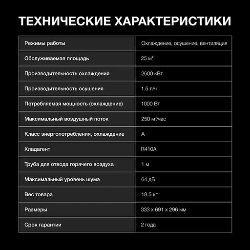 Кондиционер мобильный Hyundai HPAC-09-2 фото 8