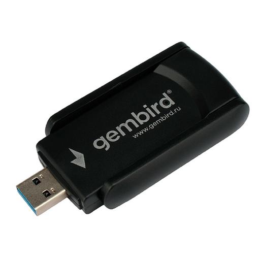 Gembird Сетевой адаптер WiFi+Bluetooth 1.3 Гбит, двухдиап. с антеннами, USB,802.11b/a/g/c/ac,RTL8822 (WNP-UA-020) фото 1