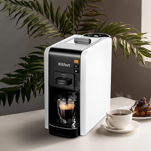 Кофеварка рожковая Kitfort КТ-7467 1100Вт белый/черный фото 7