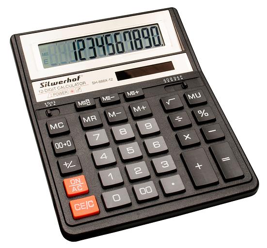 Калькулятор настольный Silwerhof SH-888X-12 черный 12-разр. фото 2