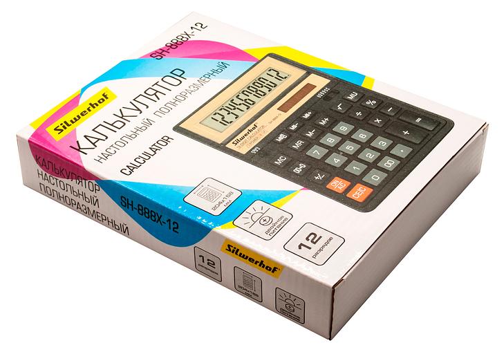 Калькулятор настольный Silwerhof SH-888X-12 черный 12-разр. фото 6