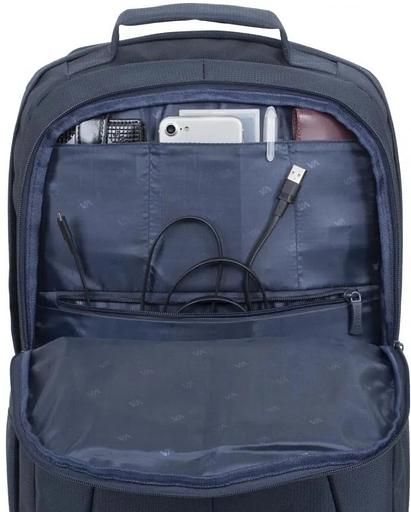 Рюкзак для ноутбука 17.3" Riva 8460 темно-синий полиэстер женский дизайн фото 4