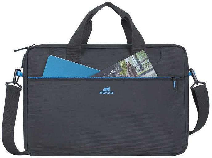 Сумка для ноутбука 16" Riva 8057 черный полиэстер (8057 BLACK) фото 4