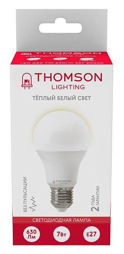 Лампа светодиодная Thomson TH-B2001 7Вт цок.:E27 груша 220B 3000K св.свеч.бел.теп. A (упак.:1шт) фото 3