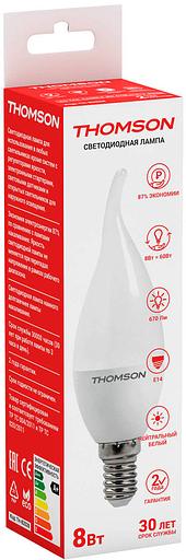 Лампа светодиодная Thomson TH-B2028 8Вт цок.:E14 свеча 220B 4000K св.свеч.бел.нейт. Tail Candle фото 2
