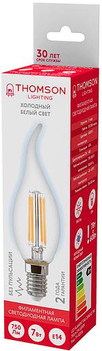 Лампа филам. Thomson Filament TH-B2336 7Вт цок.:E14 свеча 220B 6500K св.свеч.бел.хол. Tail Candle (упак.:1шт) фото 2