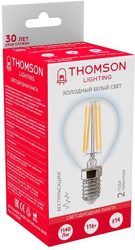 Лампа филам. Thomson Filament TH-B2338 11Вт цок.:E14 шар 220B 6500K св.свеч.бел.хол. Globe (упак.:1шт) фото 2