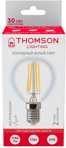 Лампа филам. Thomson Filament TH-B2338 11Вт цок.:E14 шар 220B 6500K св.свеч.бел.хол. Globe (упак.:1шт) фото 4