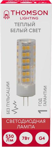 Лампа светодиодная Thomson TH-B4232 7Вт цок.:G4 капсул. 220B 3000K св.свеч.бел.теп. (упак.:1шт) фото 2