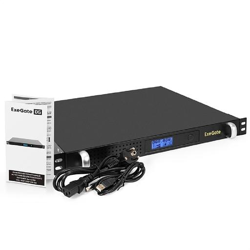 Exegate EX297834RUS ИБП 1U ServerRM UNL-1000.LCD.AVR.6C13.RJ.USB.1U <1000VA/600W, LCD, AVR, 6*C13, RJ, USB, 1U, установка в стойку, Black> фото 1