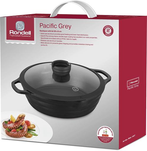Сотейник Rondell Pacific RDA-1907 d=28см (с крышкой) графитовый фото 4