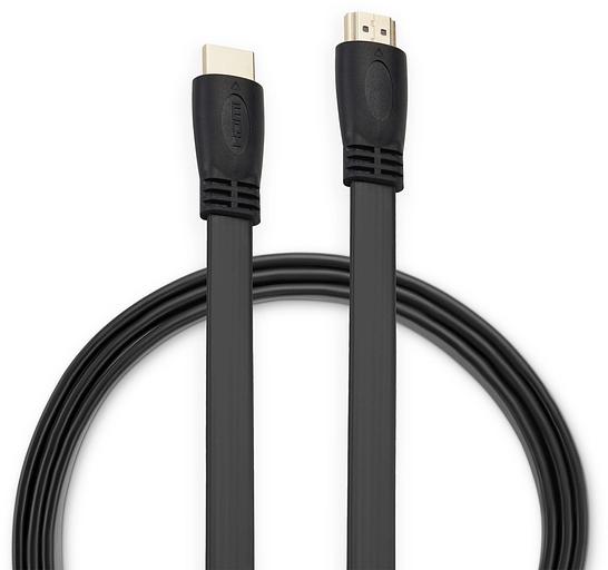 Кабель аудио-видео Buro BU-HDMI-FLAT-v1.4-1.5m HDMI (m)/HDMI (m) 1.5м. позолоч.конт. черный фото 1