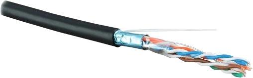Кабель информационный Hyperline FUTP4R-C5E-S24-OUT-LSZH-BK-500 кат.5E FTP 4 пары 24AWG PVC внутренний 500м серый фото 1