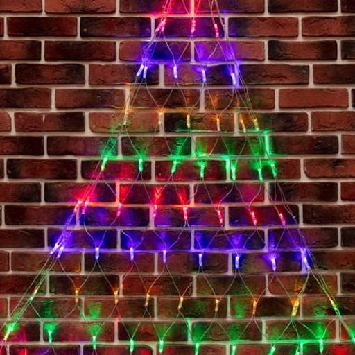 Neon-Night (215-059) Гирлянда Светодиодная Сеть Треугольная 1,5Х2Х2М 136 Led Мульти Прозрачный Пвх Ip65 Свечение С Динамикой 230В Контроллер В Комплекте фото 1