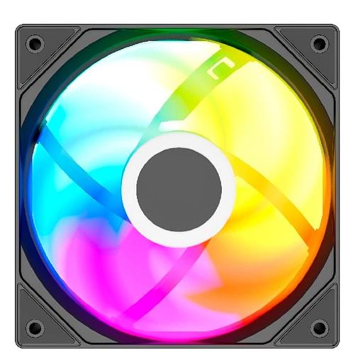 Powercase Вентилятор (M53-14 ARGB) Black 140x140x25mm (PWM, 80шт./кор, 4pin PWM (M+F)+ 3pin ARGB (M+F), 600-1800±10% об/мин) Bulk фото 1