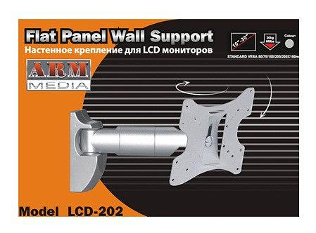 Кронштейн для телевизора Arm Media LCD-202 черный 15"-43" макс.20кг настенный поворот и наклон фото 3