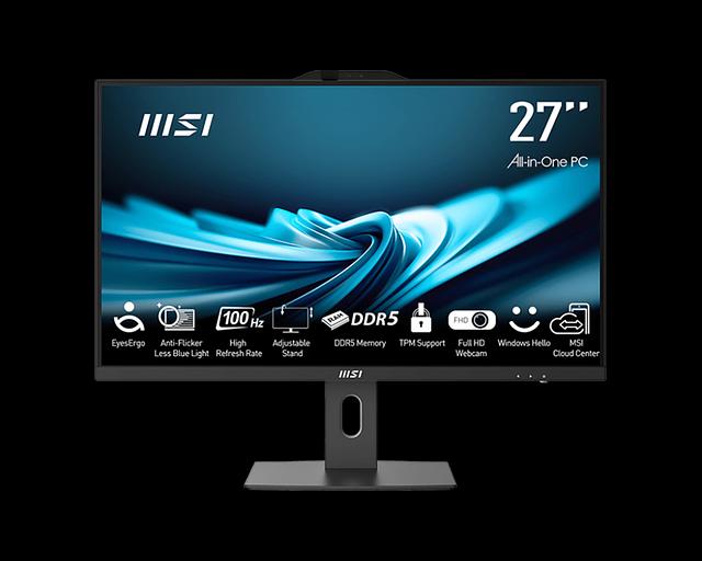 Моноблок MSI Pro AP272P 14M AiO 27" FHD(1920x1080)IPS AG Non-touch, Core i5-14400 (2.5GHz), 8Gb DDR5(1x8Gb),512GB SSD M.2, Intel UHD, WiFi,BT,camera,WirelessKB&mouse Eng/Rus,No OS,1y war-ty, Black фото 1