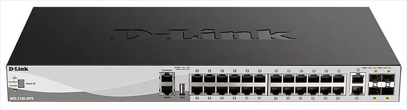 Управляемый стекируемый коммутатор D-Link DGS-3130-30TS/B1A PROJ 3 уровня с 24 портами 10/100/1000Base-T, 2 портами 10GBase-T и 4 портами 10GBase-X SFP+ фото 1