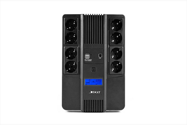 ИБП Бастион SKAT-UPS 800-AID-IN-1x9-8 ИБП 220В 480Вт, LCD, АКБ 1x 9Ач, line interactive, мод.синус, 8хSchuko,2xUS (8933) фото 1