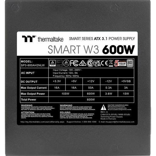 Блок питания ПК Thermaltake Smart W3 600 фото 3