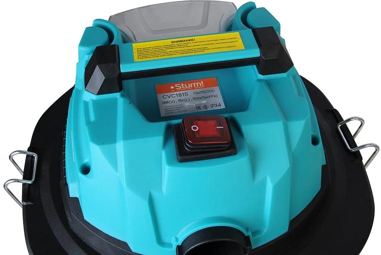 Строительный пылесос Sturm! CVC1815 (уборка: сухая/сбор воды/выдув) синий фото 3