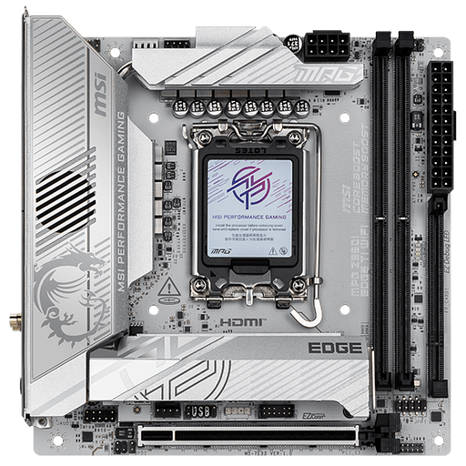 Материнская плата MSI MPG Z890I EDGE TI WIFI Z890, LGA1851, 4*DDR5, 2*PCIEx16, 1*PCIEx1, 5*M.2, 2*TypeC, 4*USB3.2Gen2, 6*USB3.2Gen1, 5*USB2.0, 4*SATA3.0, 5G, 2*Type-C DP, HDMI, ATX, RTL фото 2