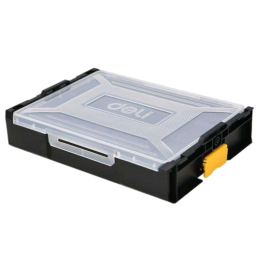 Органайзер пластиковый штабелируемый с переставными перегородками Deli DL1201 340 х 260 х 70 мм фото 1