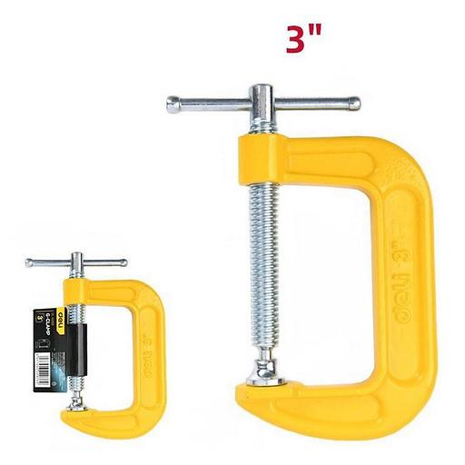 Струбцина G-образная усиленная Deli DL-G203 высота зажима 75мм фото 1