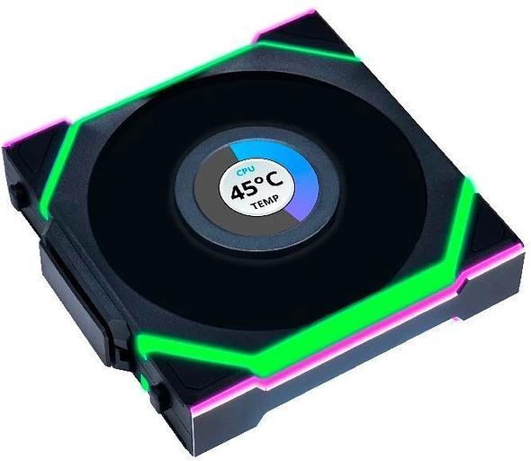 Вентилятор для корпуса Lian-Li Uni Fan SL Wireless 120 LCD ARGB 120х124.5x28 черный 4-pin 29.5дБ (упак.:3шт) (G99.12SLLCD1W3B.R0) Ret фото 4