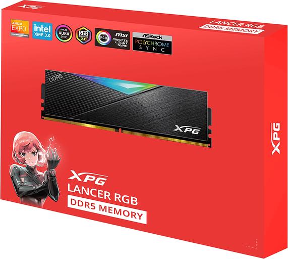 Память DDR5 2x16GB 7200MHz A-Data AX5U7200C3416G-DCLARBK XPG Lancer RGB RTL PC5-57600 CL34 DIMM 288-pin 1.4В kit dual rank с радиатором Ret фото 6