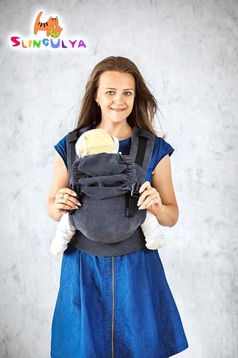 Май-слинг «Льняной Травяной с ручной печатью 58» опт фото 1