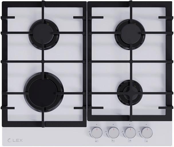 Газовая варочная поверхность Lex GVG 642-1 WH независимая, белый фото 1
