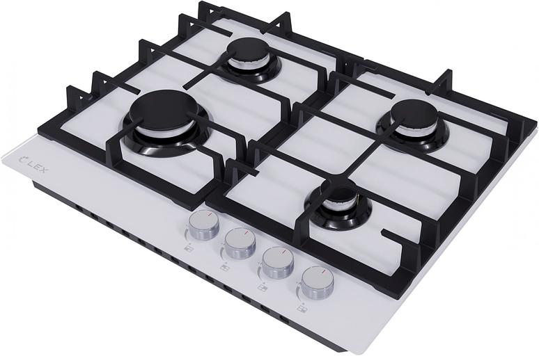 Газовая варочная поверхность Lex GVG 642-1 WH независимая, белый фото 2