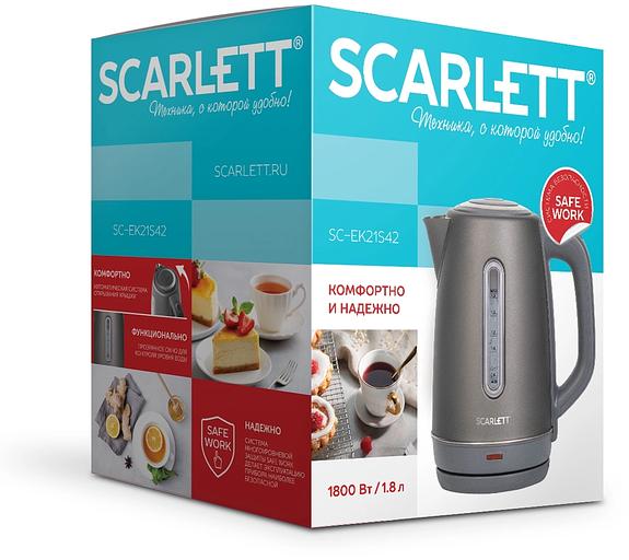 Чайник электрический Scarlett SC-EK21S42 1.8л. 1800Вт графит корпус: пластик фото 4