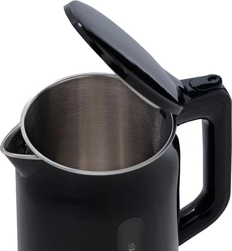 Чайник электрический Scarlett SC-EK21S45 1.5л. 2200Вт черный корпус: нерж.сталь/пластик фото 2