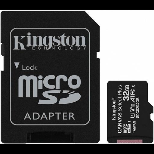 32 Гб Карта памяти Kingston Canvas Select Plus microSDHC + SD адаптер (SDCS2/32GB), UHS-I, U1, class 10 фото 1