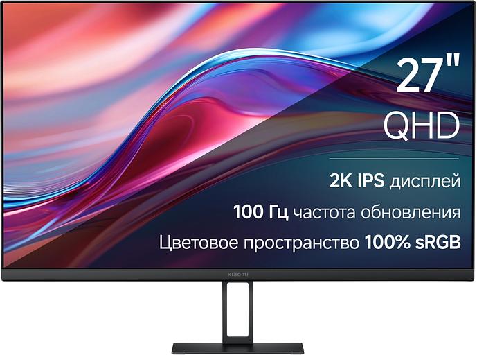 Монитор 27" XIAOMI 2K Monitor A27Qi black (IPS, 2560x1440, 178°/178°, 250cd/m2, 1000:1, 6ms, 100Hz, HDMI, DP) (ELA5812EU) фото 1