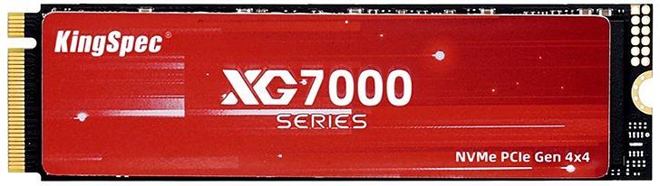 Твердотельный накопитель SSD M.2 KingSpec 2.0Tb XG7000 Series (PCI-E 4.0 x4, up to 7400/6600MBs, 3D TLC, 1200TBW, NVMe 1.4, 22х80mm, heatsink) фото 1