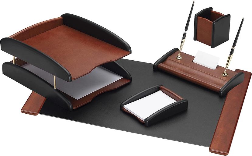 Настольный набор Good Sunrise RS5M-3A (5 предметов) палисандр МДФ черный/коричневый фото 1
