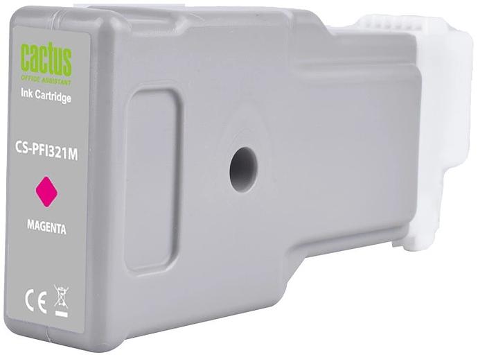 Картридж струйный Cactus CS-PFI321M PFI-321 M пурп.пигм. (300мл) для Canon imagePROGRAF TM-250/255/350/355 фото 2
