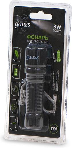 Фонарь ручной Gauss GFL207 черный 3Вт встроенный аккумулятор (GF207) фото 3